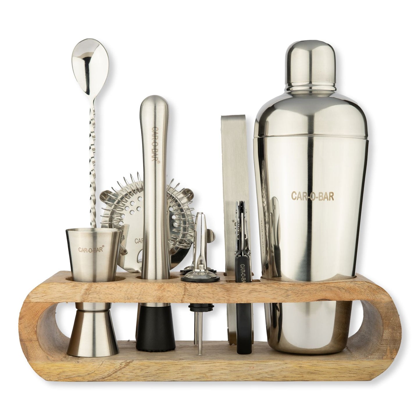 Car-O-Bar Premium Silver Barset with Stand
