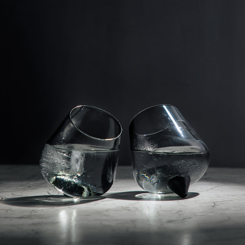 Car-O-Bar Bar Set with Glasses Gift Set | 12 Pieces Black Bartender Kit with 2 Cocktail Glasses