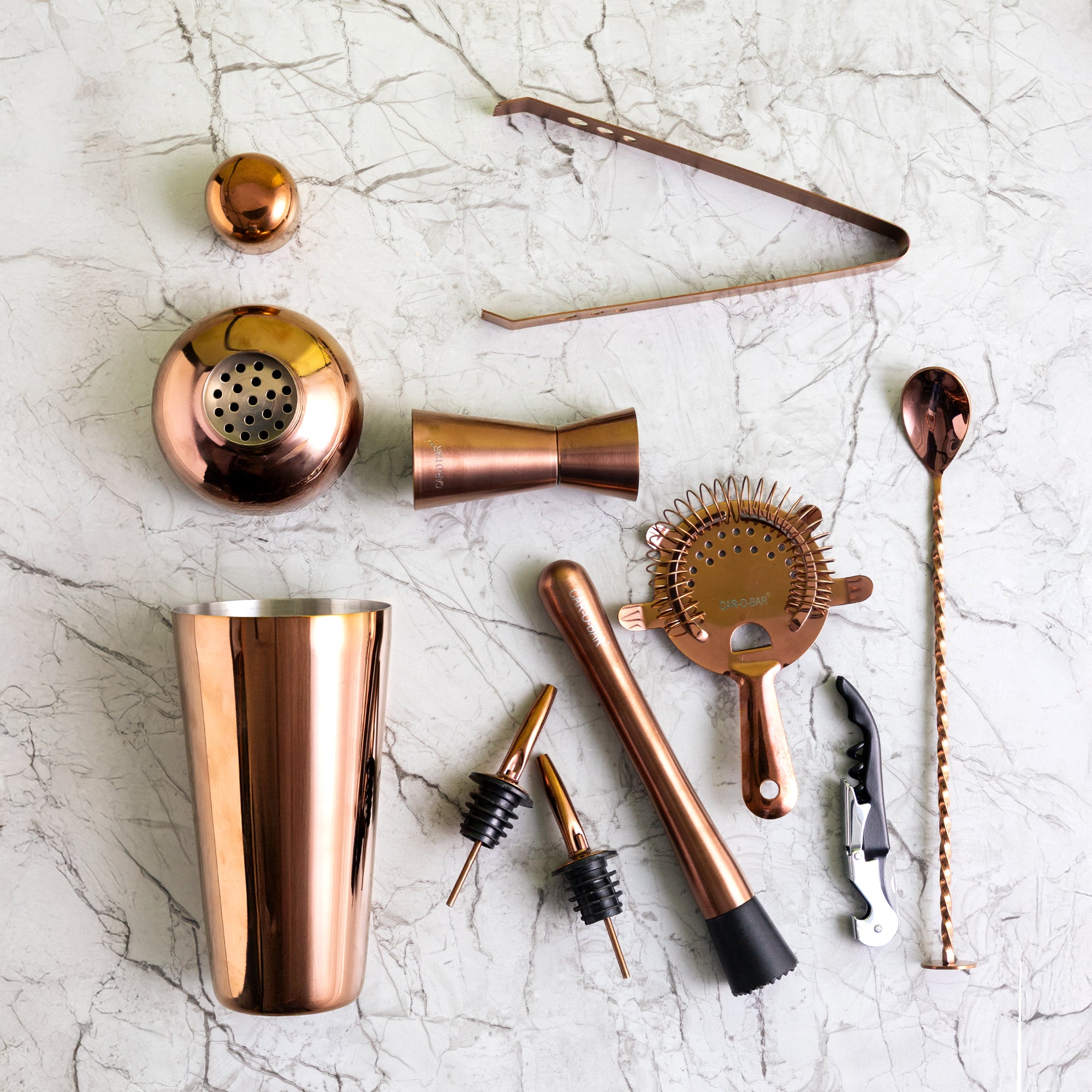 Car-O-Bar Bar set with Glasses and Leatherette Gift set