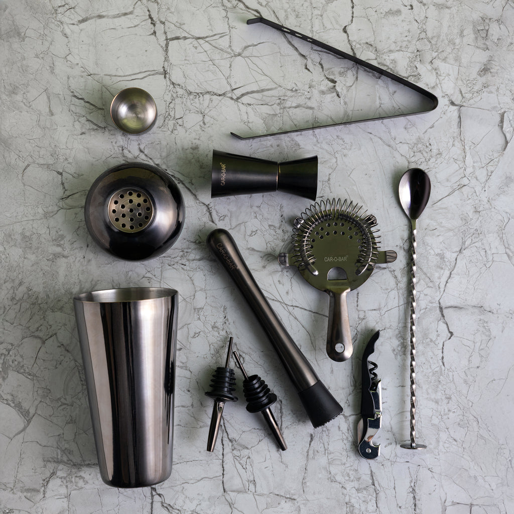 Car-O-Bar Bar set with Glasses and Leatherette Gift set