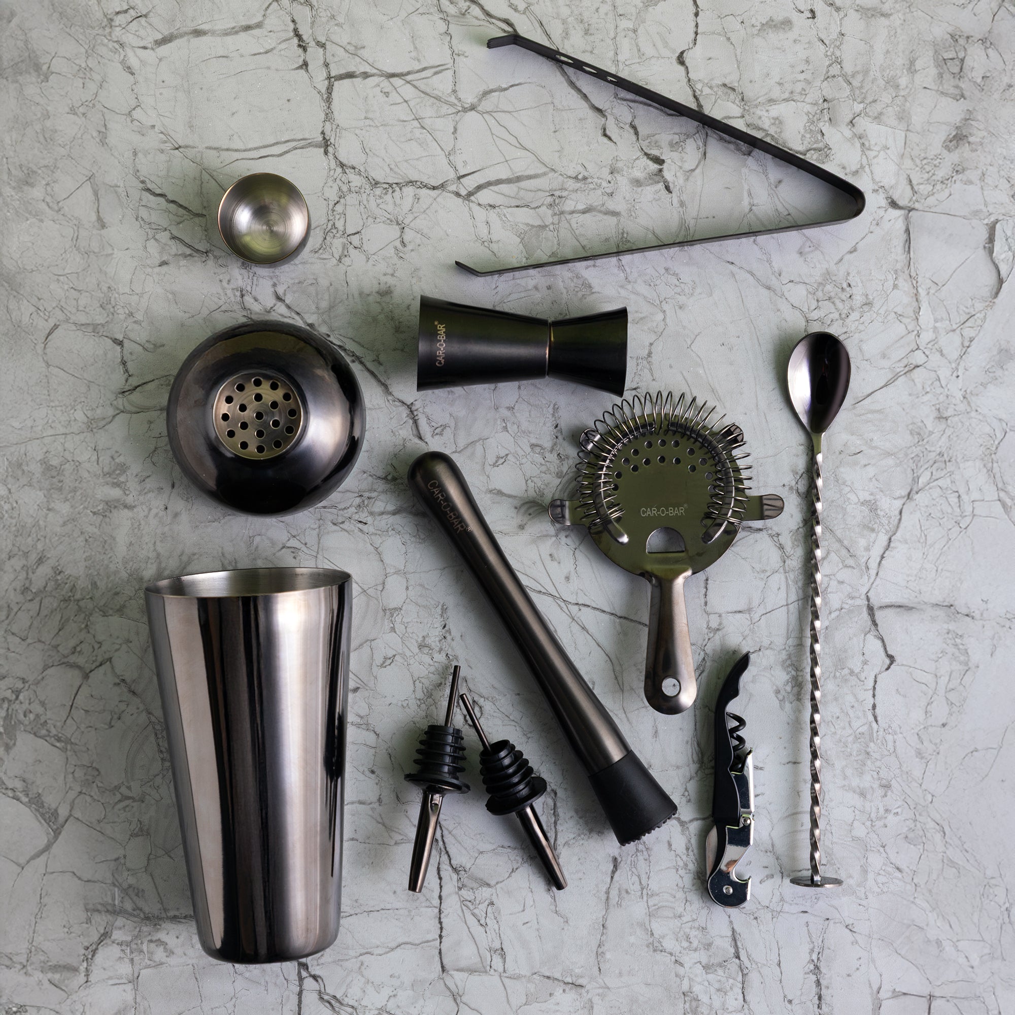 Car-O-Bar Bar set with Glasses and Leatherette Gift set