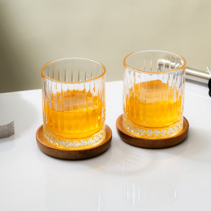 Car-O-Bar Wooden Coasters with Stand -Set of 4