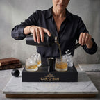 Car-O-Bar Black Bar Set with Glasses Gift Set