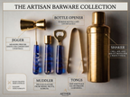 Car-O-Bar Gold & Blue Bar Set | 5 Piece Bartender Kit