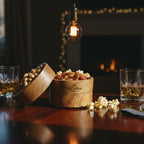 CAR-O-BAR Gift Set | Premium Wooden Serving Bowl with Set of 4 Whiskey Glasses