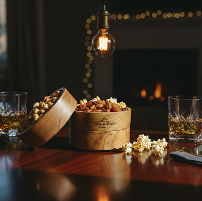 CAR-O-BAR Premium Stackable Wooden Serving Bowl Set of 3 | Natural Finish