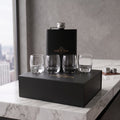 CAR-O-BAR Stainless Steel Black Hip Flask with 4 Shot Glasses For Gift