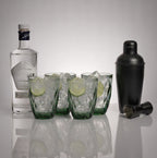Car-O-Bar Black Bar Set with Glasses Gift Set