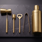 Car-O-Bar Gold Bar Set | 5 Piece Bartender Kit Gift Set