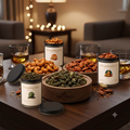 CHAKHNOLOGY Diwali Snack Gift Box with Wooden Serving Bowls | Car-O-Bar