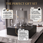 CAR-O-BAR Stainless Steel Hip Flask with 4 Shot Glasses For Gift