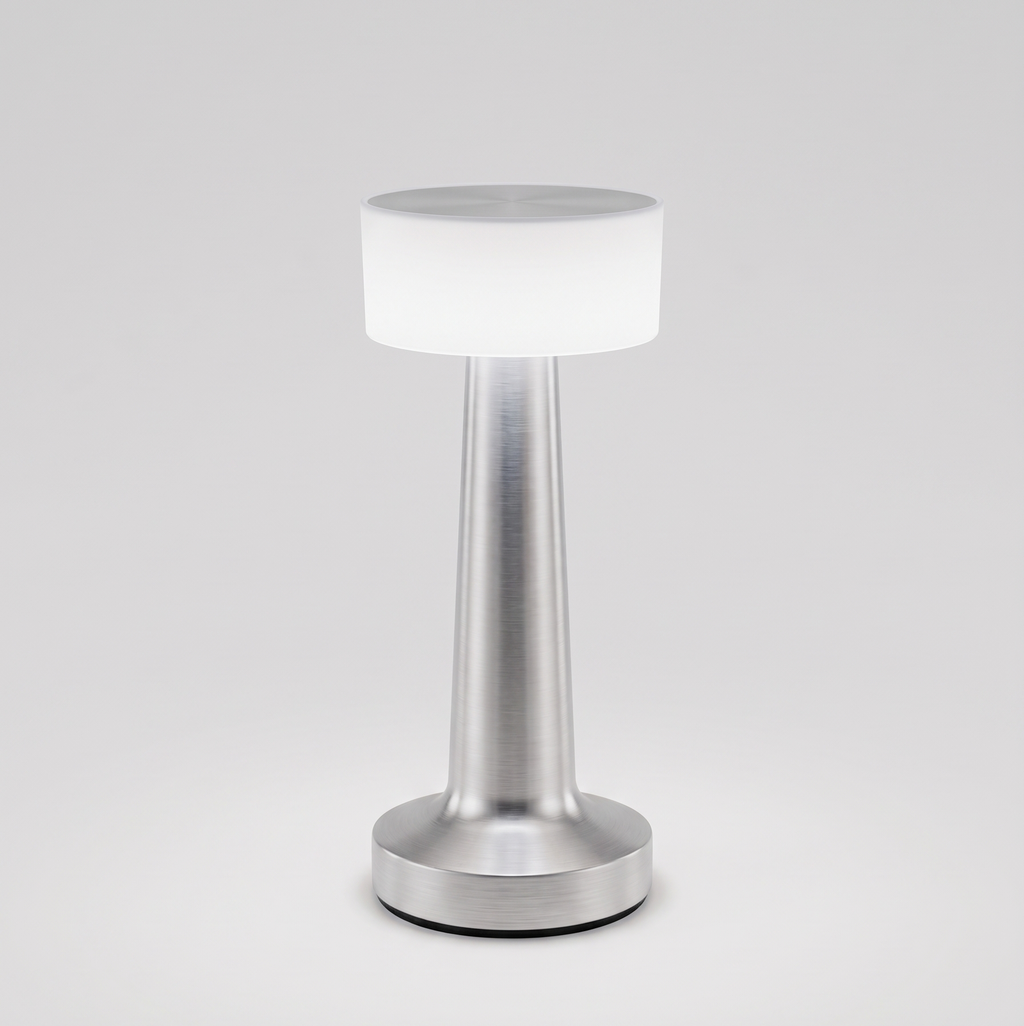 CAR-O-BAR Bar Decor Silver Lamp | 3 Colour Touch Control, USB-C Charging