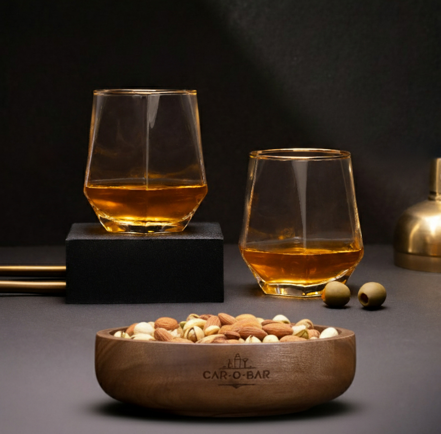 CAR-O-BAR Premium Wooden Serving Bowl | Mahogany Finish