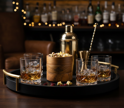 CAR-O-BAR Premium Stackable Wooden Serving Bowl Set of 3 | Natural Finish