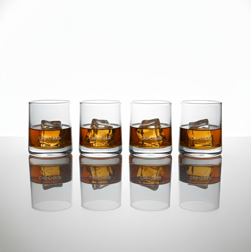 CAR-O-BAR Tipsy Whiskey Glass | Blackish Grey Colour | Set of 6| 260ml