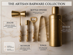 Car-O-Bar Gold & White Bar Set | 5 Piece Bartender Kit Gift Set