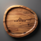 Car-O-Bar Premium Wooden Serving Tray Platter | Natural Finish