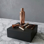 Car-O-Bar Copper Gold & White Bar Set | 5 Piece Bartender Kit