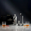 Car-O-Bar Silver Bar set with Glasses and Leatherette Gift set