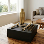 Car-O-Bar Gold & White Bar Set | 5 Piece Bartender Kit Gift Set