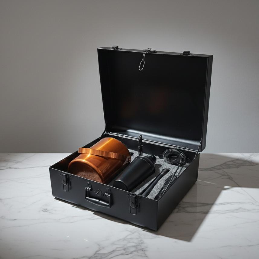 Car-O-Bar Black Bar Set Trunk | Bar Setup for Home