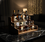 CAR-O-BAR Premium Multipurpose Rack Organizer | Wooden Serving Rack | 3-Tier Countertop Wine & Whiskey Rack