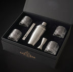 Car-O-Bar Silver Bar Set with Glasses Gift Set