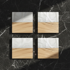 Car-O-Bar Wood & Resin Coasters for Glasses -Set of 4