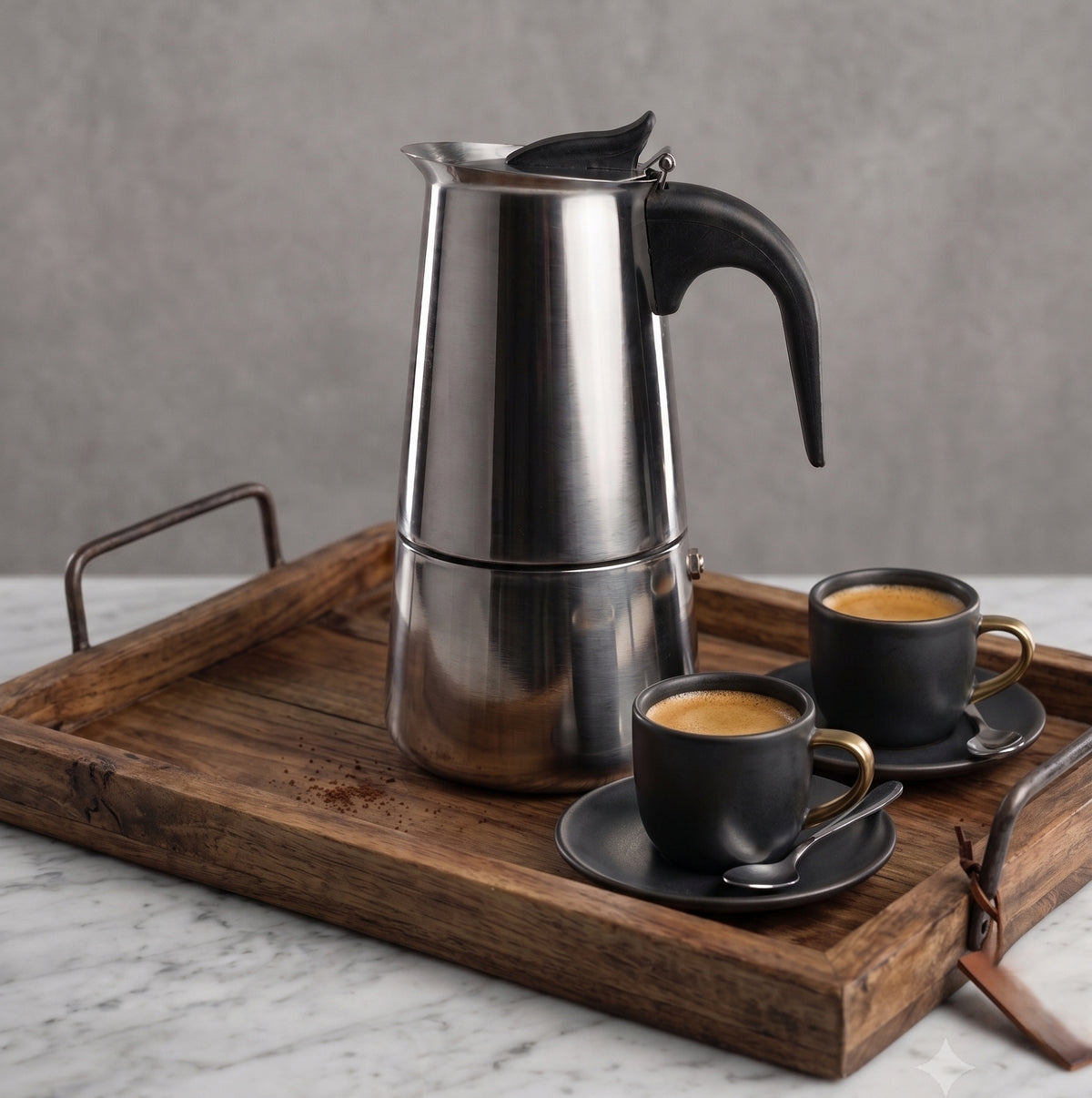 CAR-O-BAR Stainless Steel Moka Pot Coffee Maker For Home