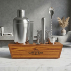 Car-O-Bar Premium Silver Barset with Stand