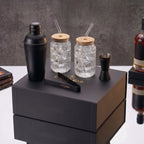 Car-O-Bar Black Bar Set with Glasses Gift Set