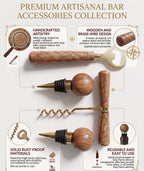 Car-O-Bar Premium Wood & Brass Bar Accessories
