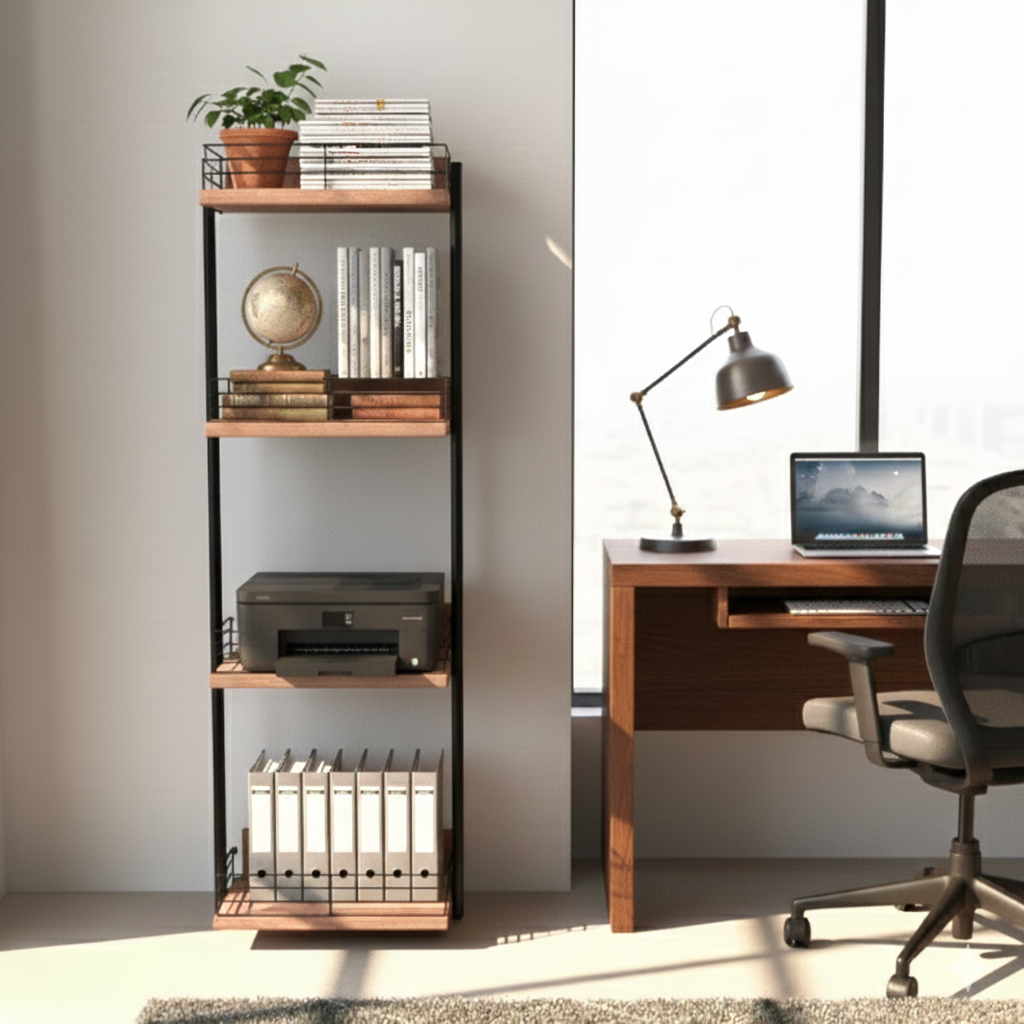 CAR-O-BAR Premium 4-Tier Mini Bar Rack | Solid Wood Wine & Whiskey Organizer | Multipurpose Bar Shelf for Home Décor