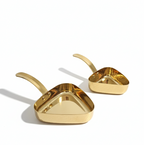 CAR-O-BAR Premium Set of 2 Steel Serving Bowls with Handle | Hammered Gold Finish