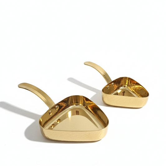 CAR-O-BAR Premium Set of 2 Steel Serving Bowls with Handle | Hammered Gold Finish