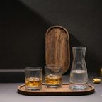 Car-O-Bar Premium Wooden Serving Tray Platter Set of 2