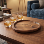 Car-O-Bar Premium Wooden Serving Tray Platter | Natural Finish