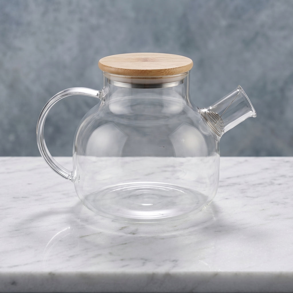 CAR-O-BAR Tea Pot 1000ml | Tea Pot with Bamboo Lid for Infused Tea & Coffee
