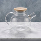 CAR-O-BAR Tea Pot 1000ml | Tea Pot with Bamboo Lid for Infused Tea & Coffee