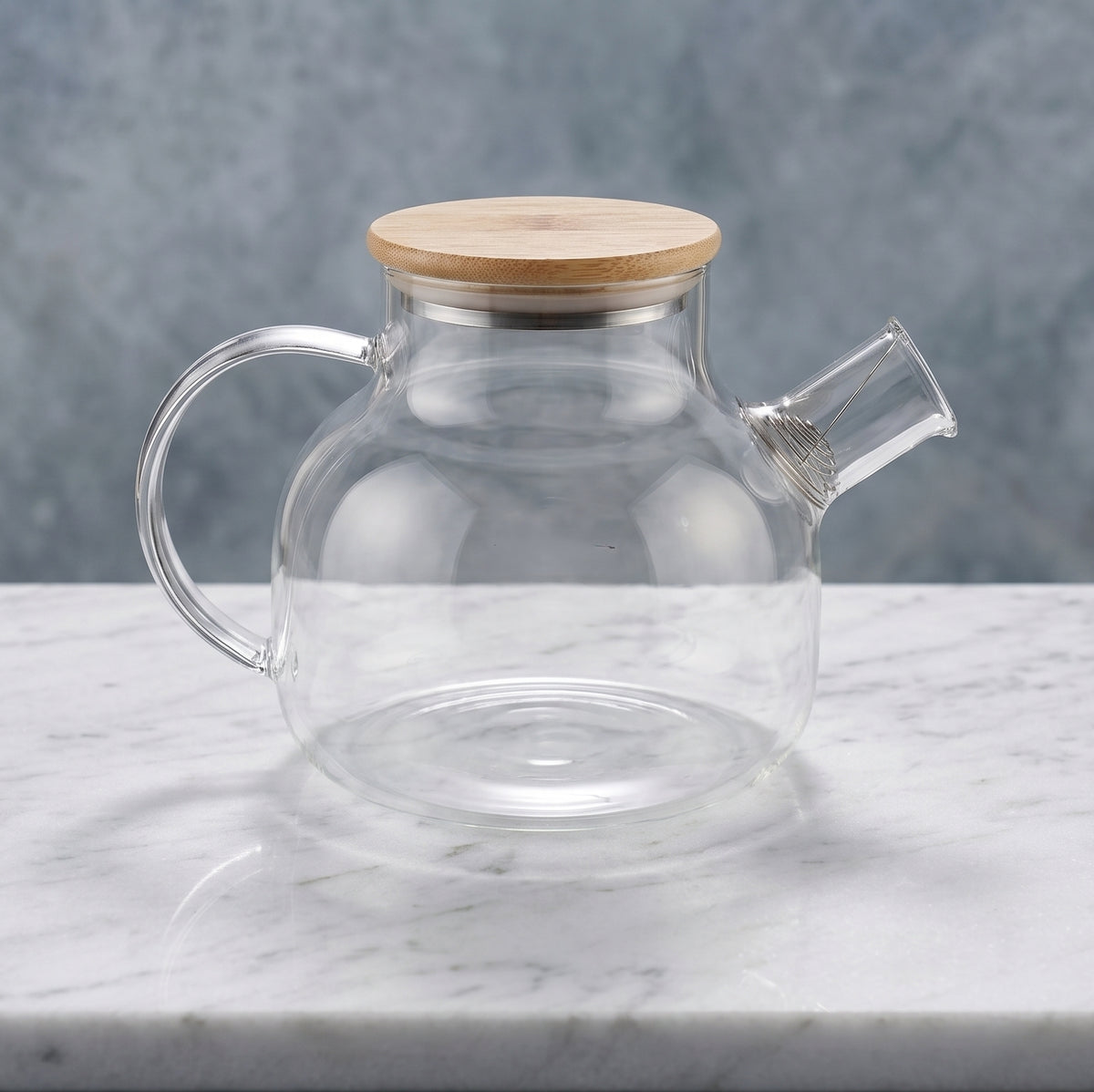 CAR-O-BAR Tea Pot 1000ml | Tea Pot with Bamboo Lid for Infused Tea & Coffee