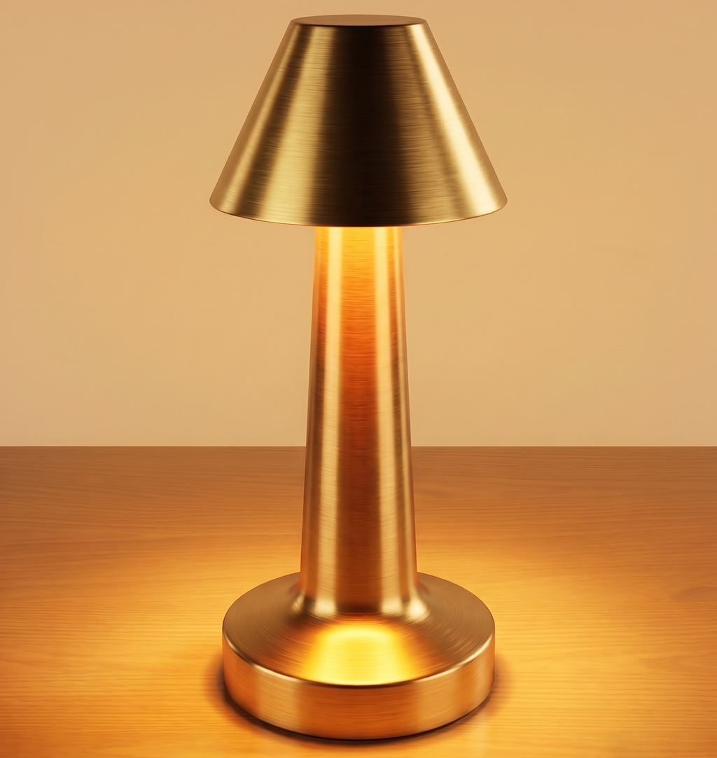 CAR-O-BAR Bar Decor Gold Lamp | 3 Colour Touch Control, USB-C Charging