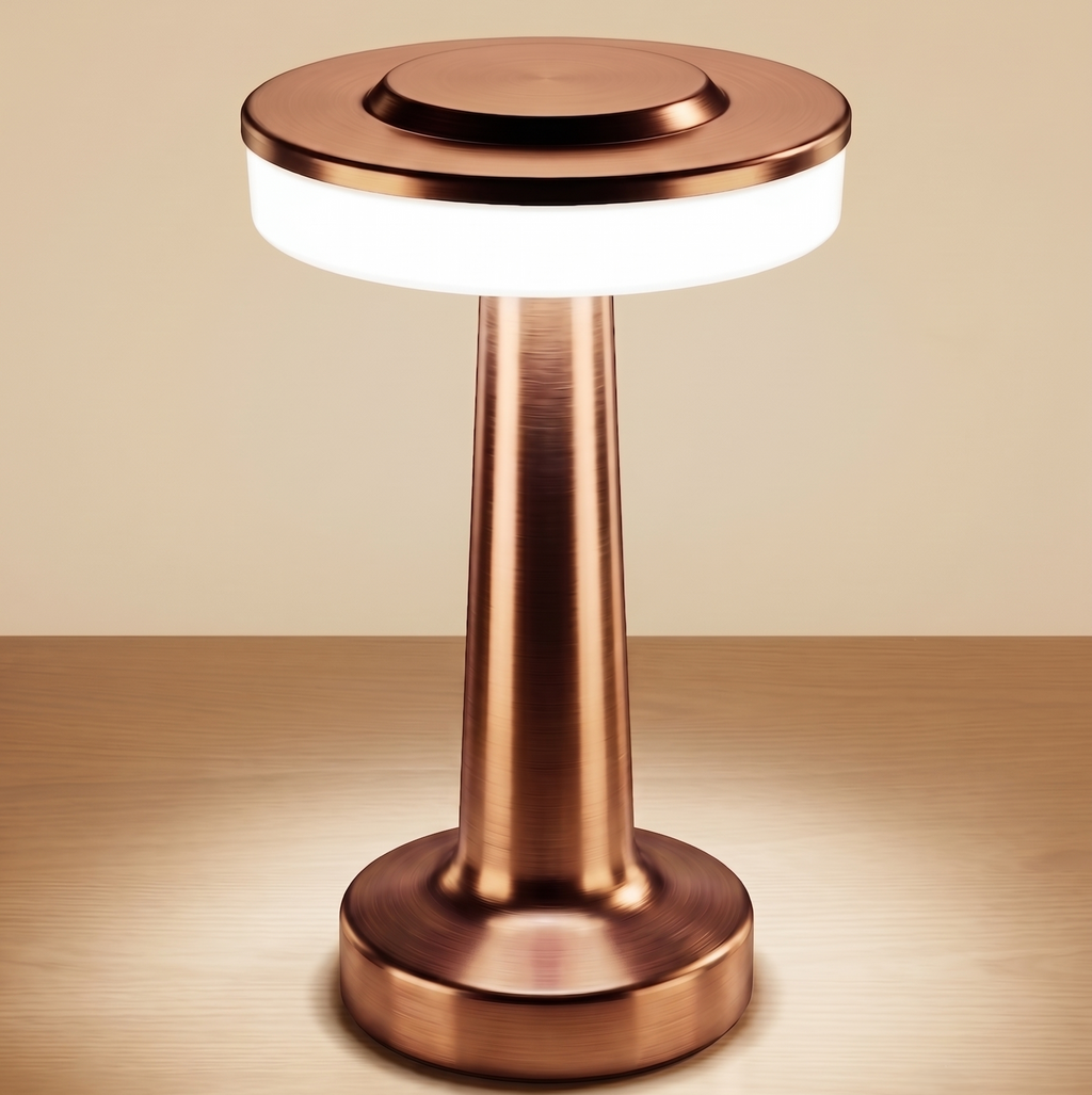 CAR-O-BAR Bar Decor Copper Gold Lamp | 3 Colour Touch Control, USB-C Charging