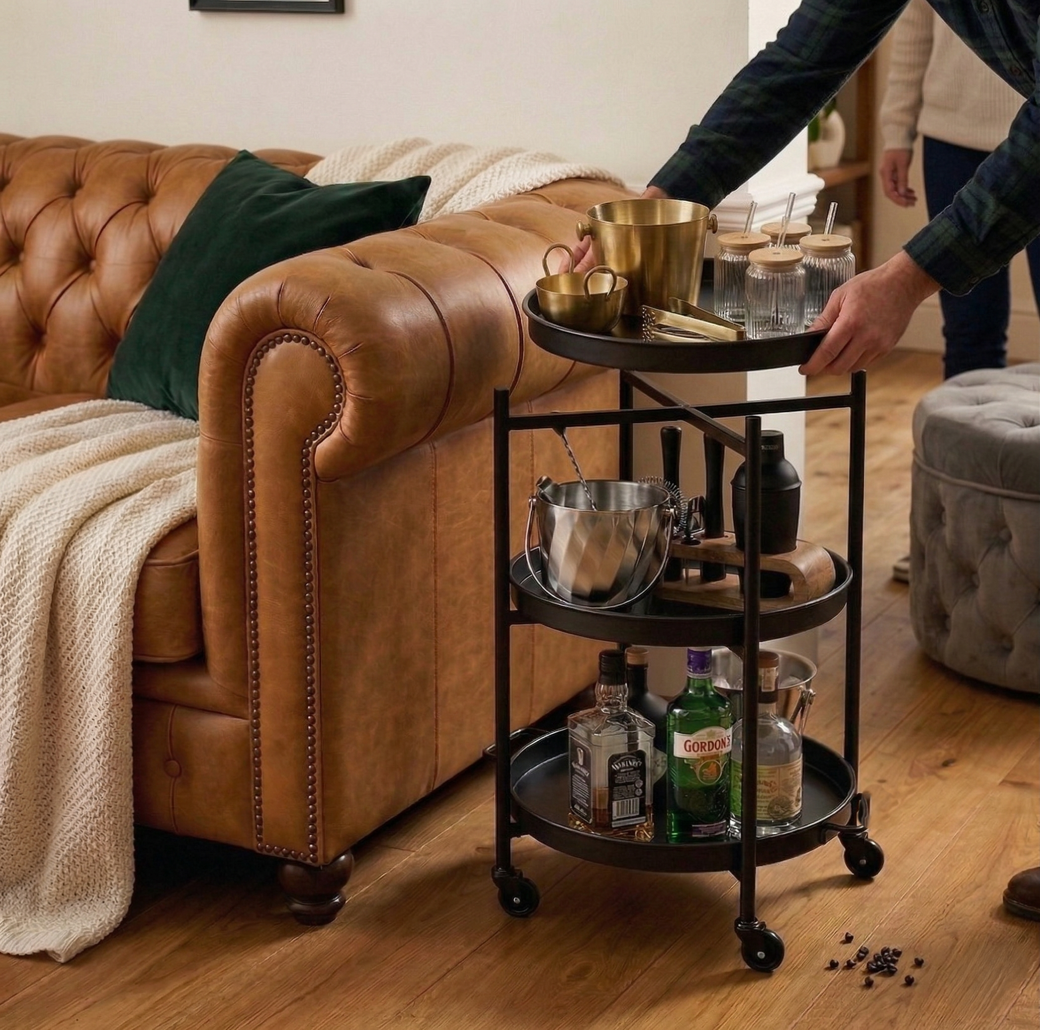 CAR-O-BAR Premium Multipurpose Bar Cart | 3-Tier Bar Trolley for Home
