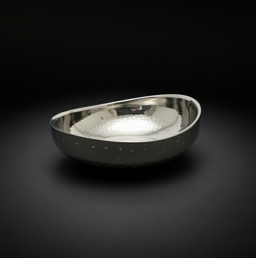 CAR-O-BAR Premium Steel Serving Bowl | Hammered Finish | Double Walled