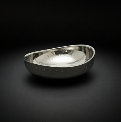 CAR-O-BAR Premium Steel Serving Bowl | Hammered Finish | Double Walled