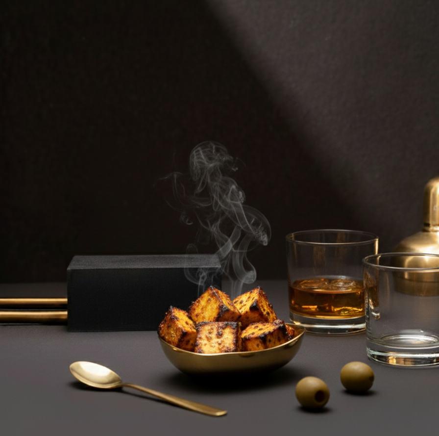 CAR-O-BAR Premium Steel Serving Bowl | Hammered Gold Finish | Double Walled