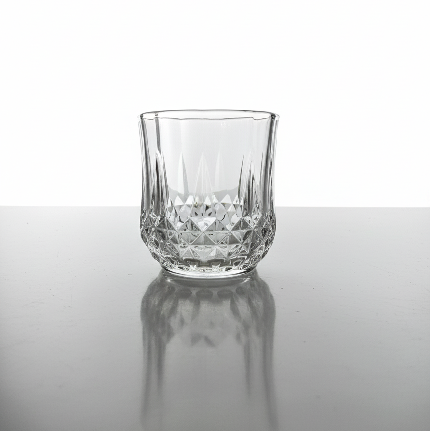 CAR-O-BAR Tipsy Whiskey Glass | Crystal Cut Design | Set of 6 | 300ml
