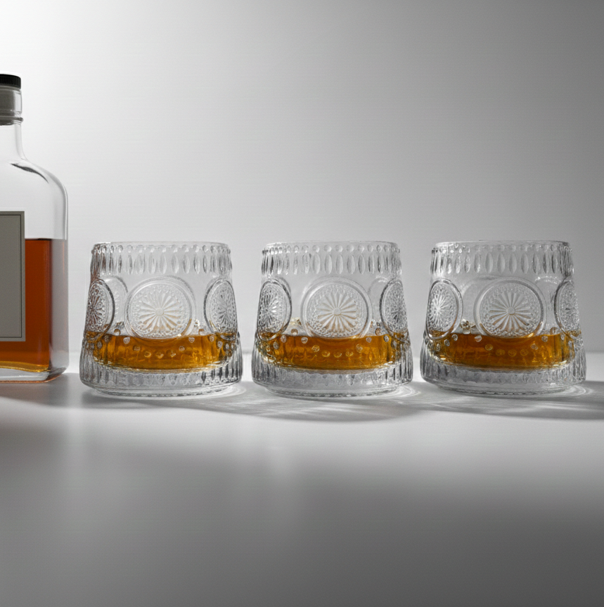 Car-O-Bar Silver Bar Set with Glasses Gift Set