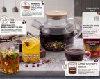 CAR-O-BAR Tea Pot 1000ml | Tea Pot with Bamboo Lid for Infused Tea & Coffee