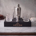 Car-O-Bar Silver Bar Set with Glasses Gift Set